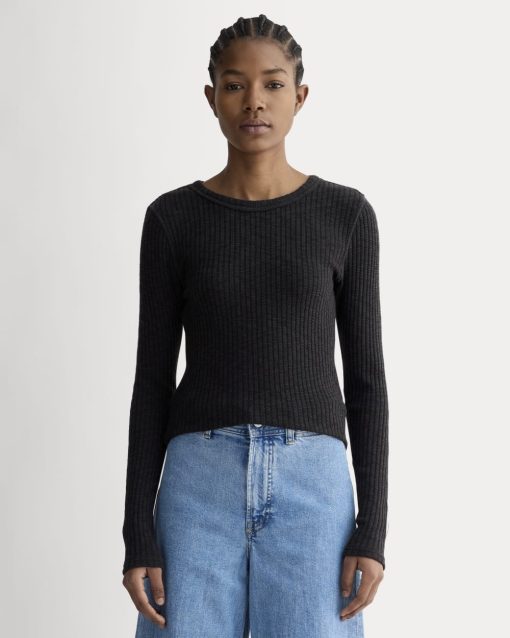 The Cozy Rib Long-Sleeve Tee | Black