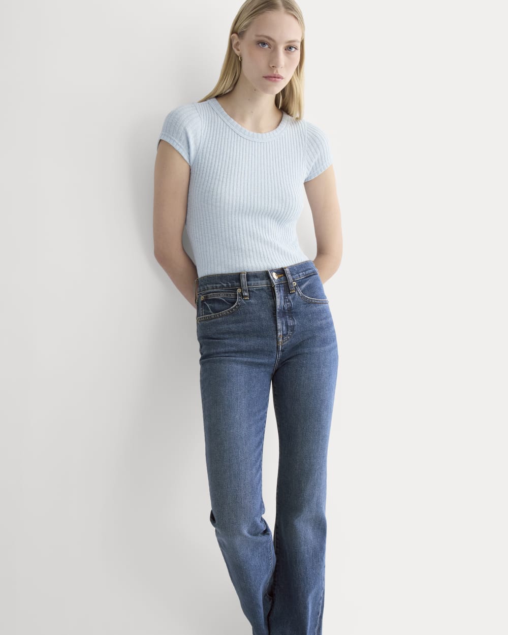 The Cozy Rib Tee | Skywriting - Image 4