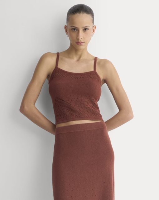 Lace-Knit Cami | Henna Red