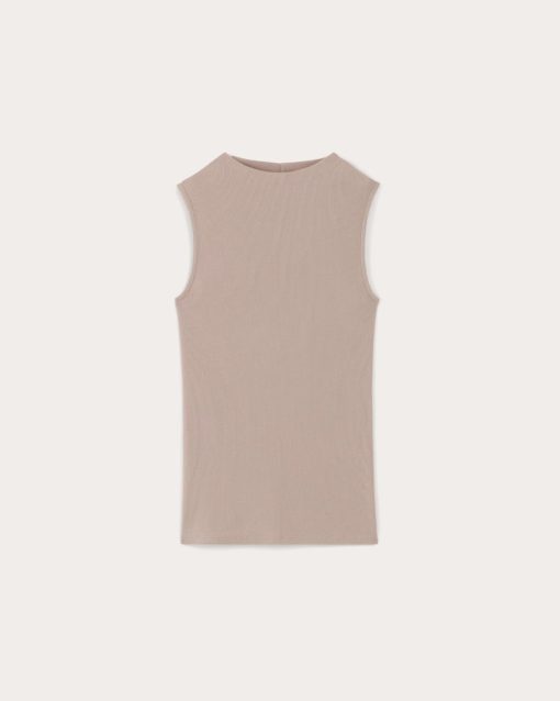 Alternative view of The Luxe Rib Funnel-Neck Tank | Dusty Rose