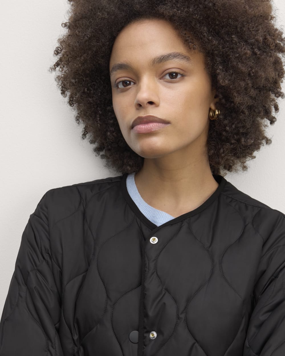 The Long Quilted Liner | Black - Image 3