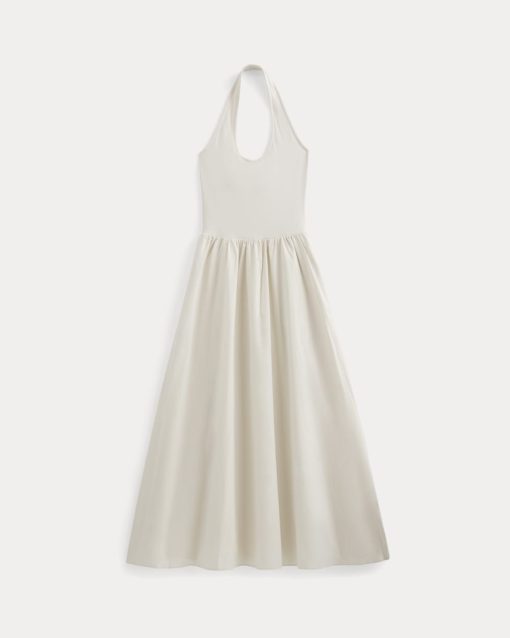 Alternative view of Halter Dress in Ultrasoft Cotton | Birch