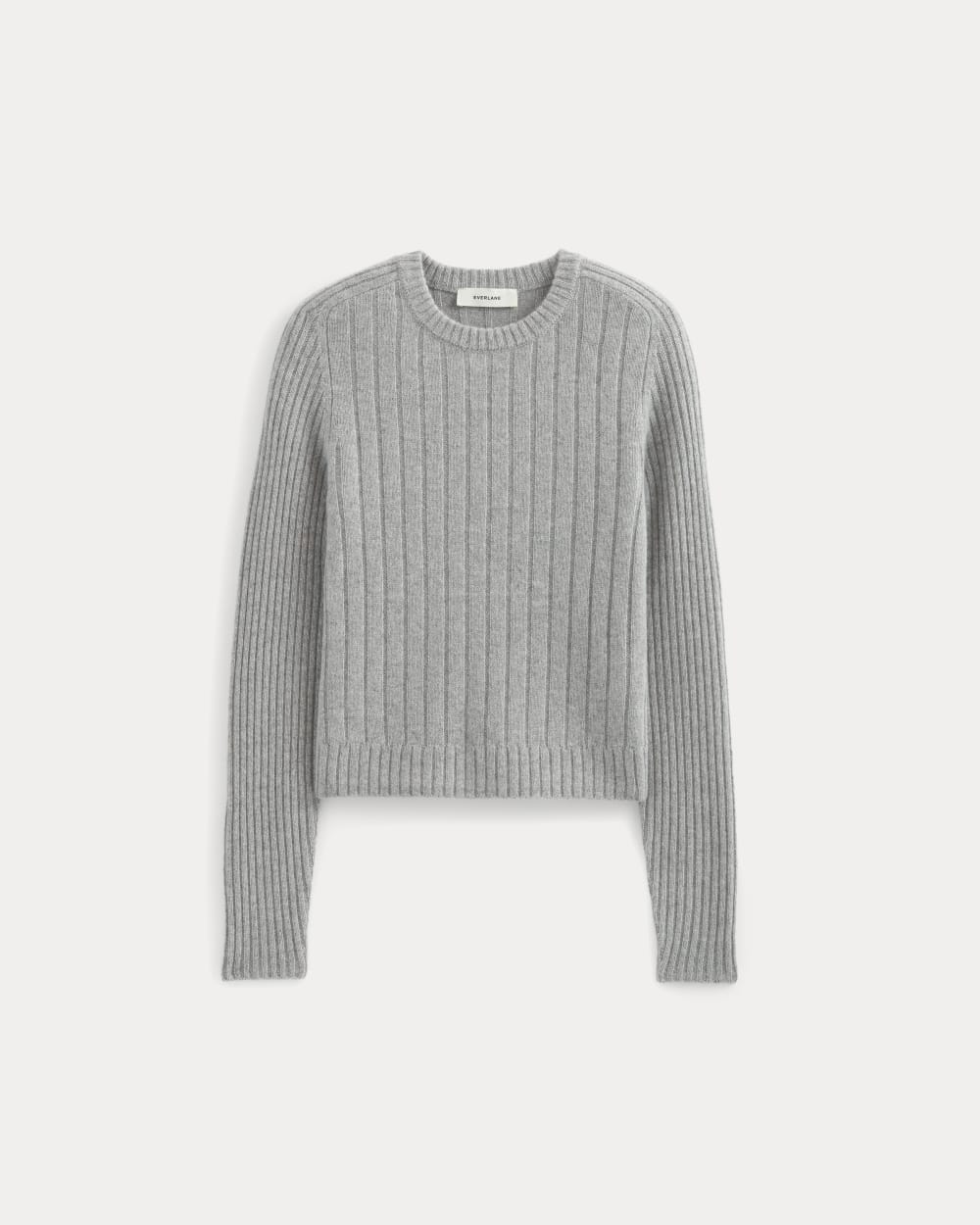 Mix Ribbed Crew in Cashmere | Light Heather Grey - Image 2