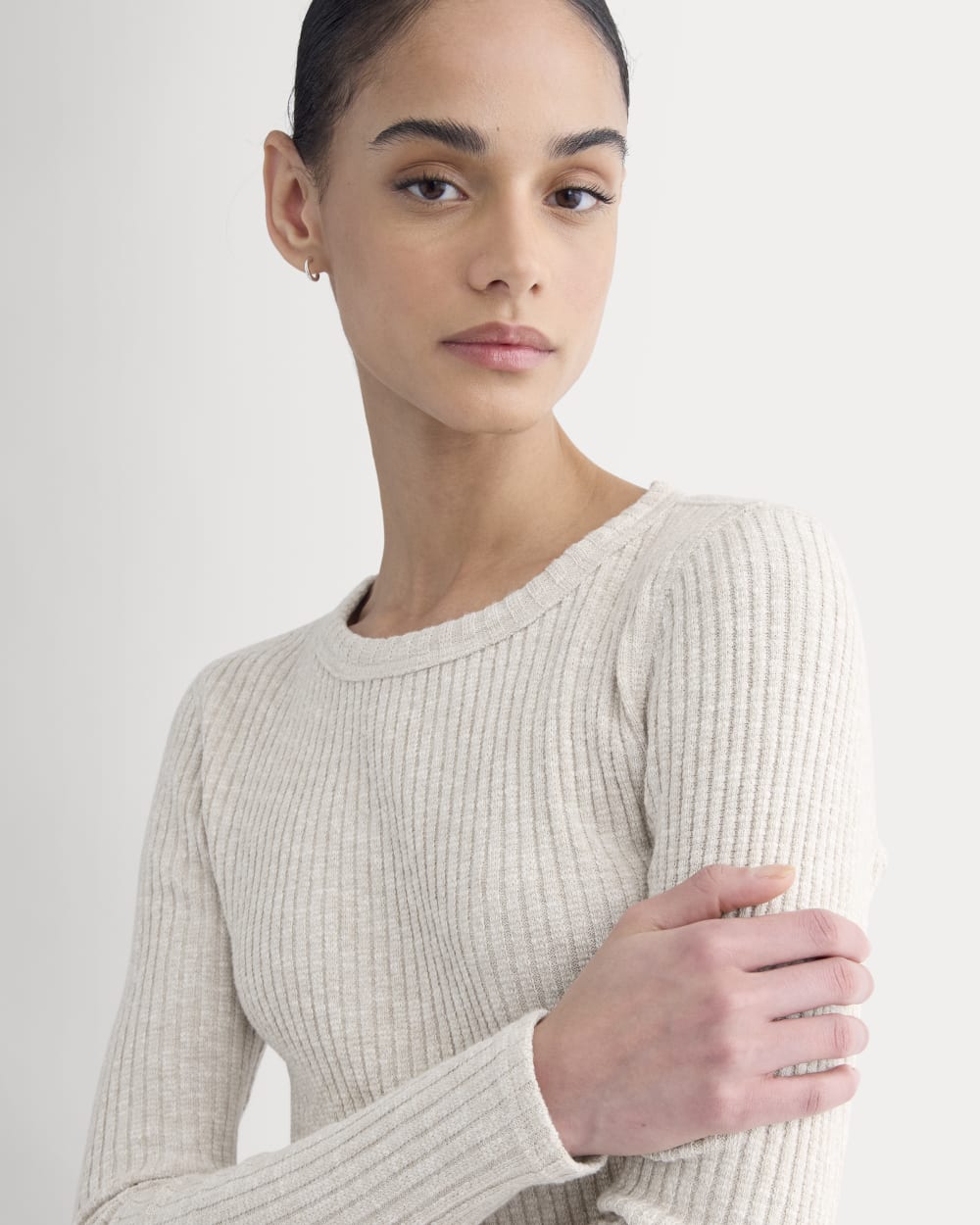The Cozy Rib Long-Sleeve Tee | Peyote / Bone - Image 4