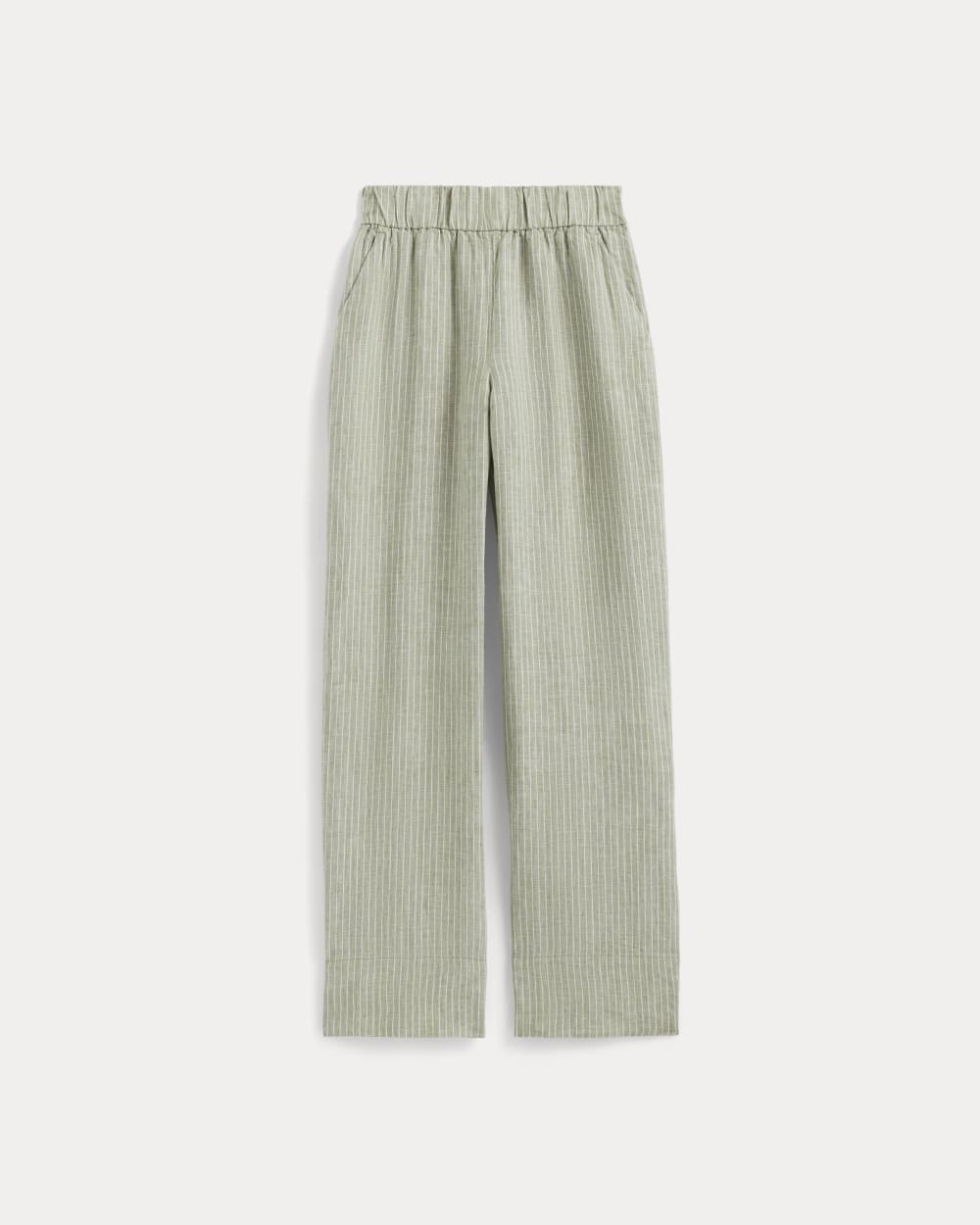 The Linen Easy Pant | Oil Green / White - Image 2