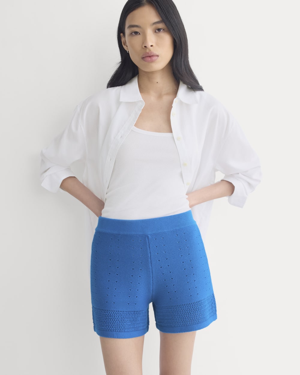 Open-Knit Short in Everyday Cotton | Imperial Blue - Image 4