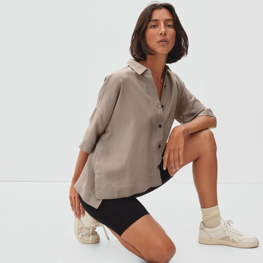 The Drapey Square Shirt | Burnt Sugar - Image 2
