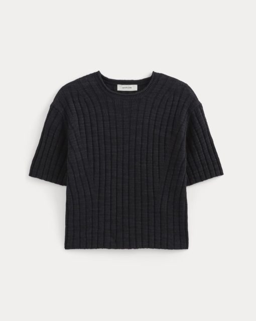 Alternative view of The Oversized Tee in Cotton Linen | Black