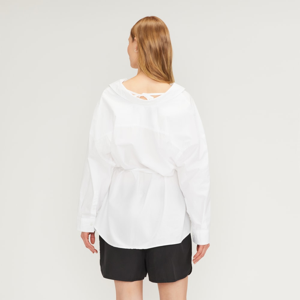 The Poplin Tie Back Shirt | White - Image 3