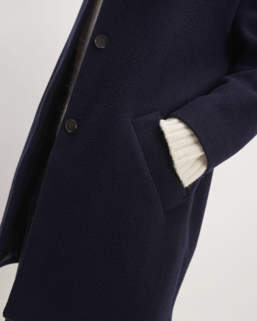 The Italian ReWool® Cocoon Coat | Navy - Image 5