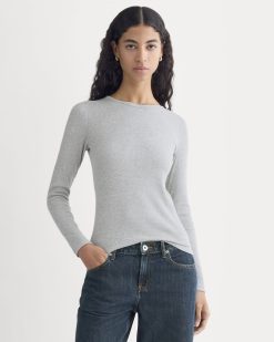 The Luxe Rib Long-Sleeve Crew | Classic Heather Grey