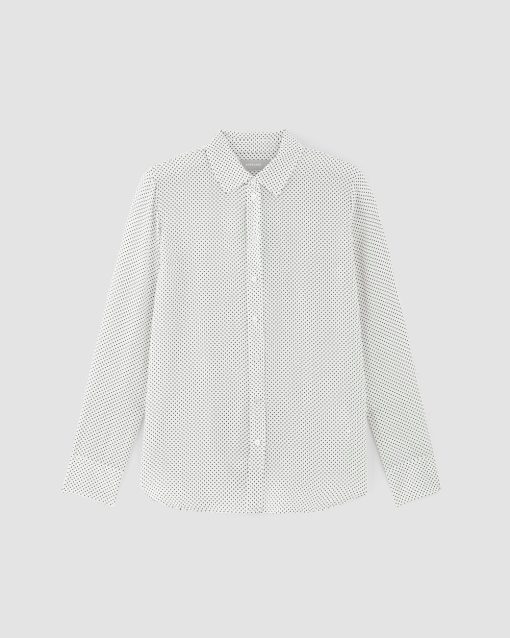 Alternative view of The Must-Have Shirt in Washable Silk | Bone / Black Polka Dot