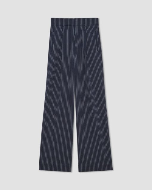 Alternative view of The Draper Pleated Pant in Buttersmooth | Navy / Bone | 30 Inseam