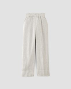 Alternative view of The Linen Easy Pant | Stone / White