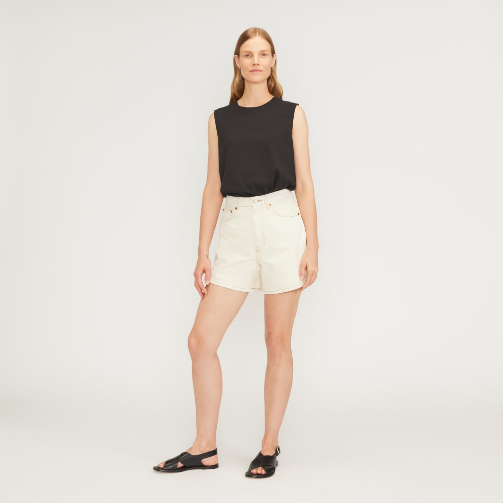 The A-Line Denim Short | Ecru - Image 3