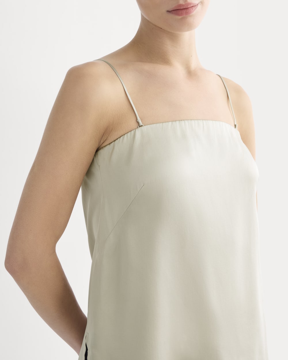 Thin Strap Cami in Silk Charmeuse | Peyote - Image 4