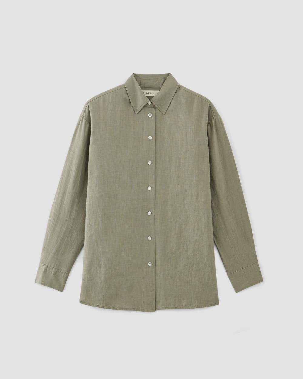 The Boyfriend Shirt in Linen | Sage Green - Image 2