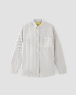 Alternative view of The Everlane x Marques' Almeida Patchwork Relaxed Shirt | Grey Stripe Patchwork