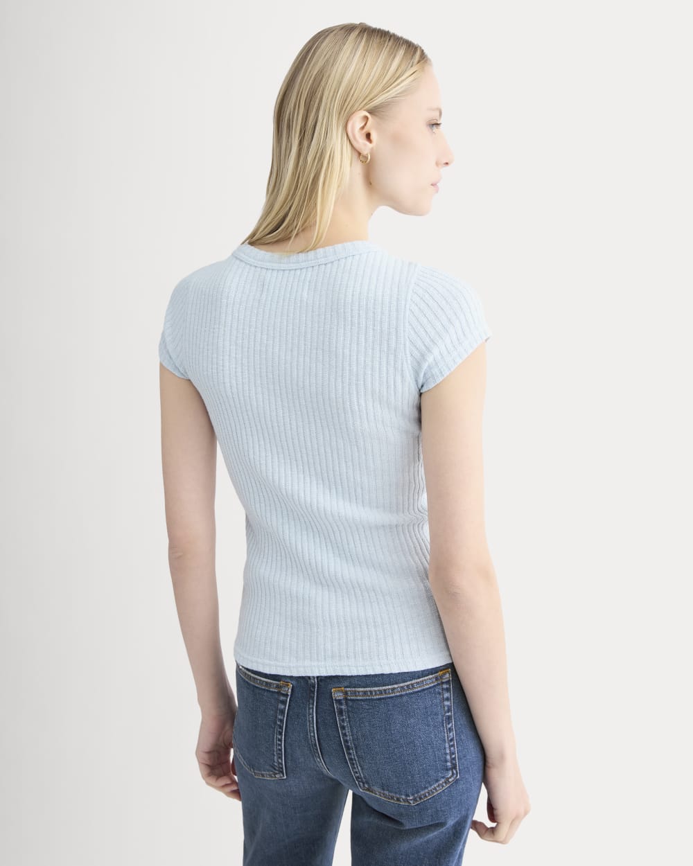 The Cozy Rib Tee | Skywriting - Image 5