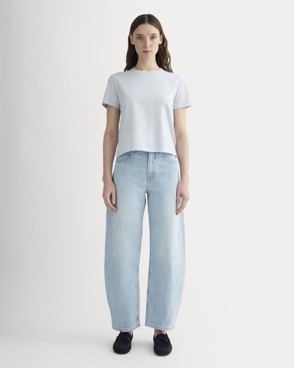 The Box-Cut Tee in Essential Cotton | Air Blue | No Pocket - Image 3