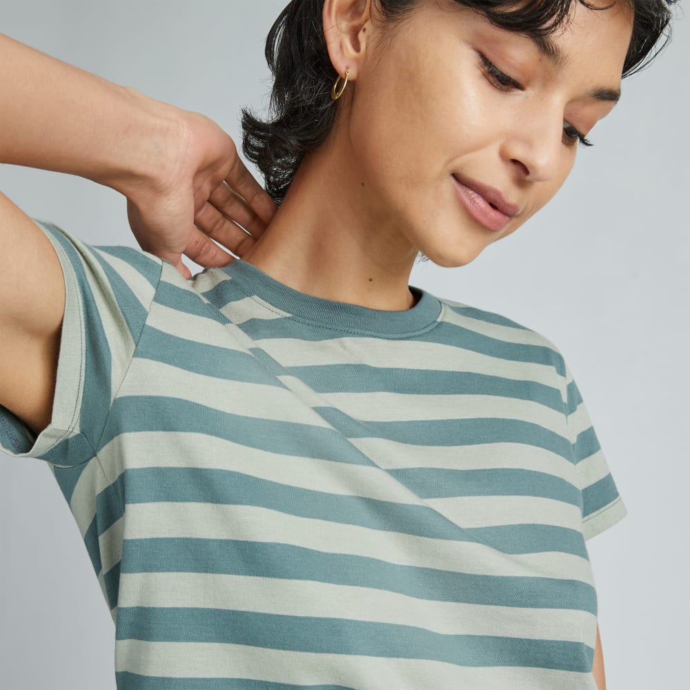The Box-Cut Tee in Essential Cotton | Green Balsam / Seagrass | No Pocket - Image 4
