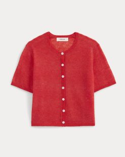 Alternative view of The Air Alpaca™ Short-Sleeve Cardigan | Fiery Red