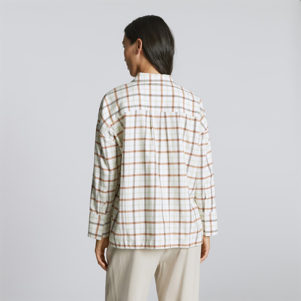The Boxy Flannel | Seafoam / Tobacco Brown Plaid - Image 3