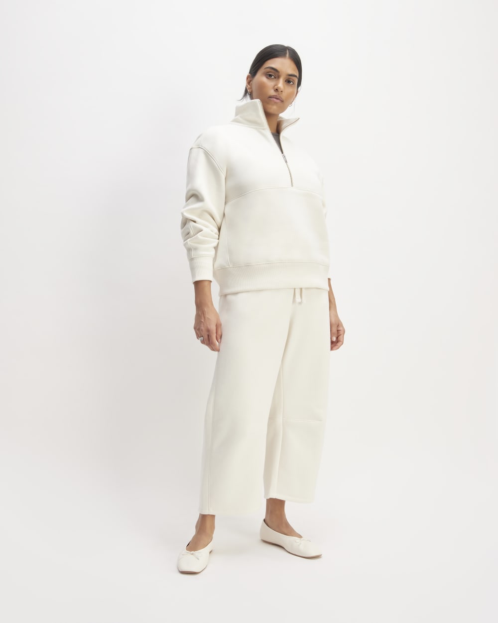 The ReTrack Half-Zip Sweatshirt | Bone - Image 3