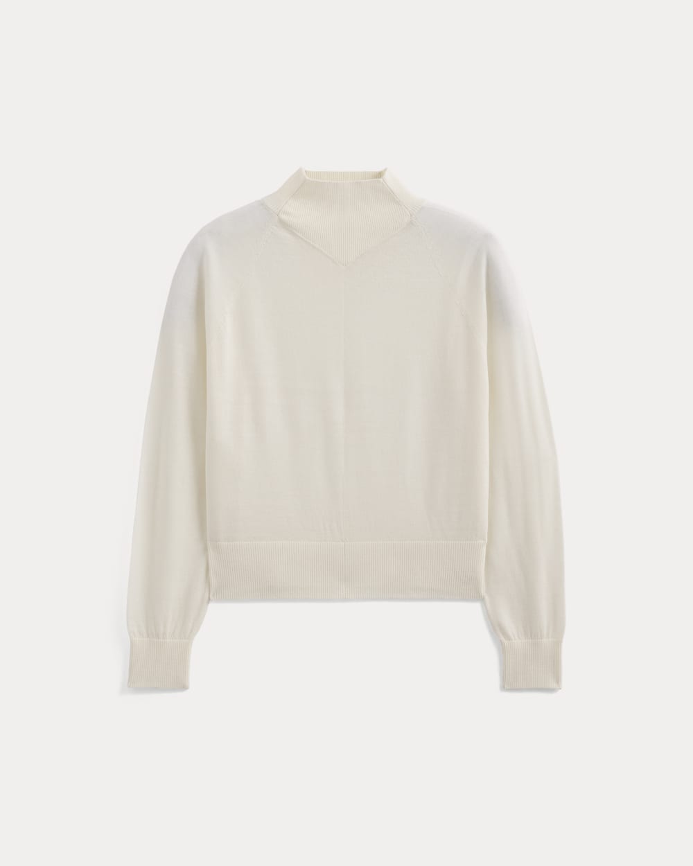 Mockneck Sweater In Ultrafine Merino | Bone - Image 2