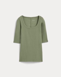 Alternative view of The Luxe Rib Scoop-Neck Tee | Sagebrush