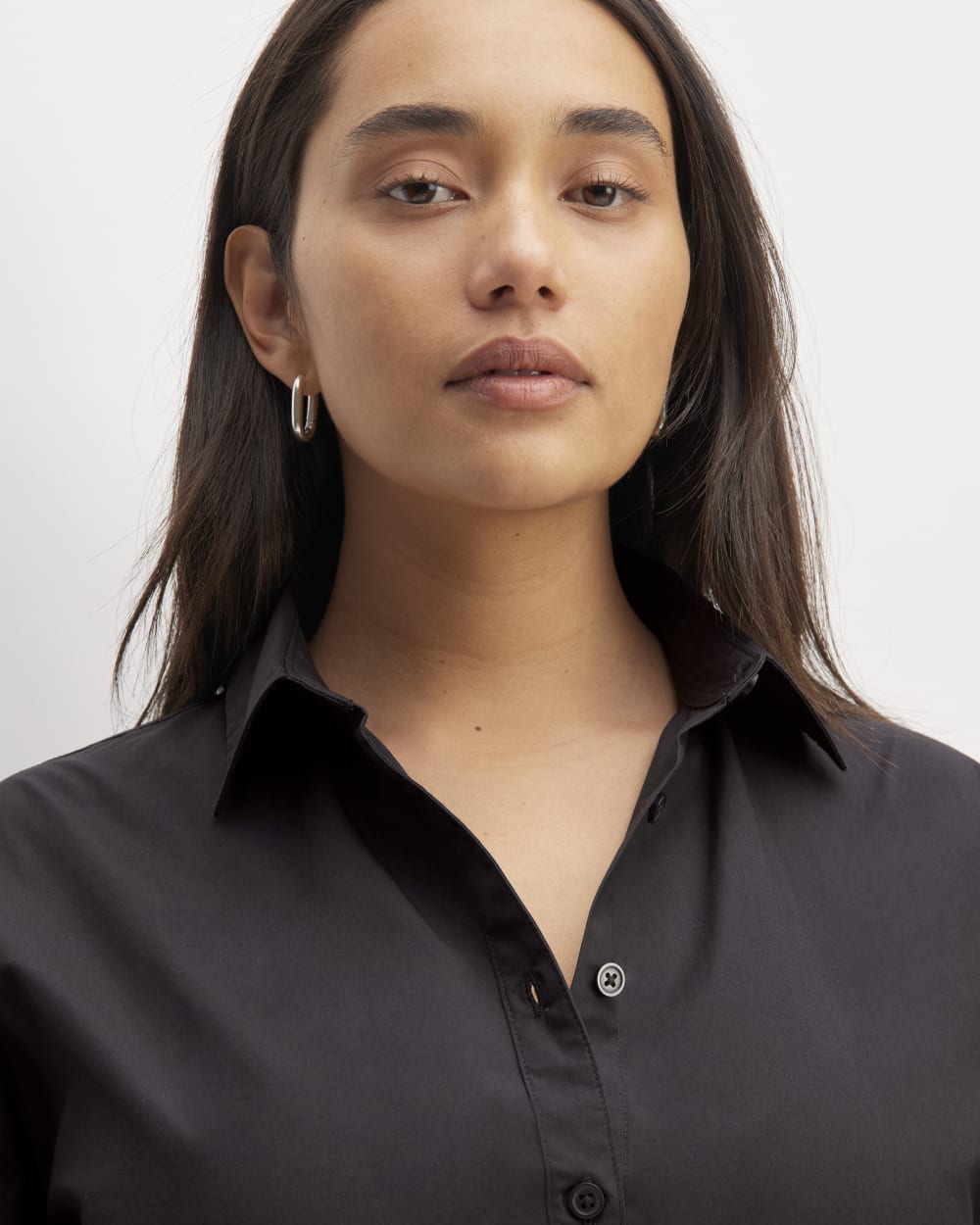 The Supima® Cotton Midi Shirt Dress | Black - Image 4