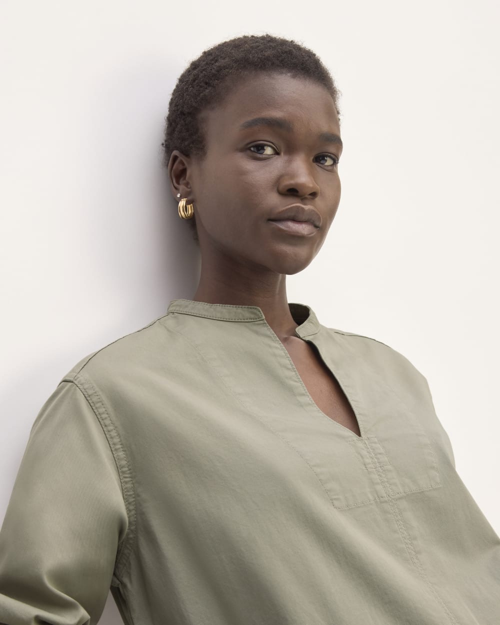 The Long-Sleeve Utility Mini Dress | Sage Green - Image 4