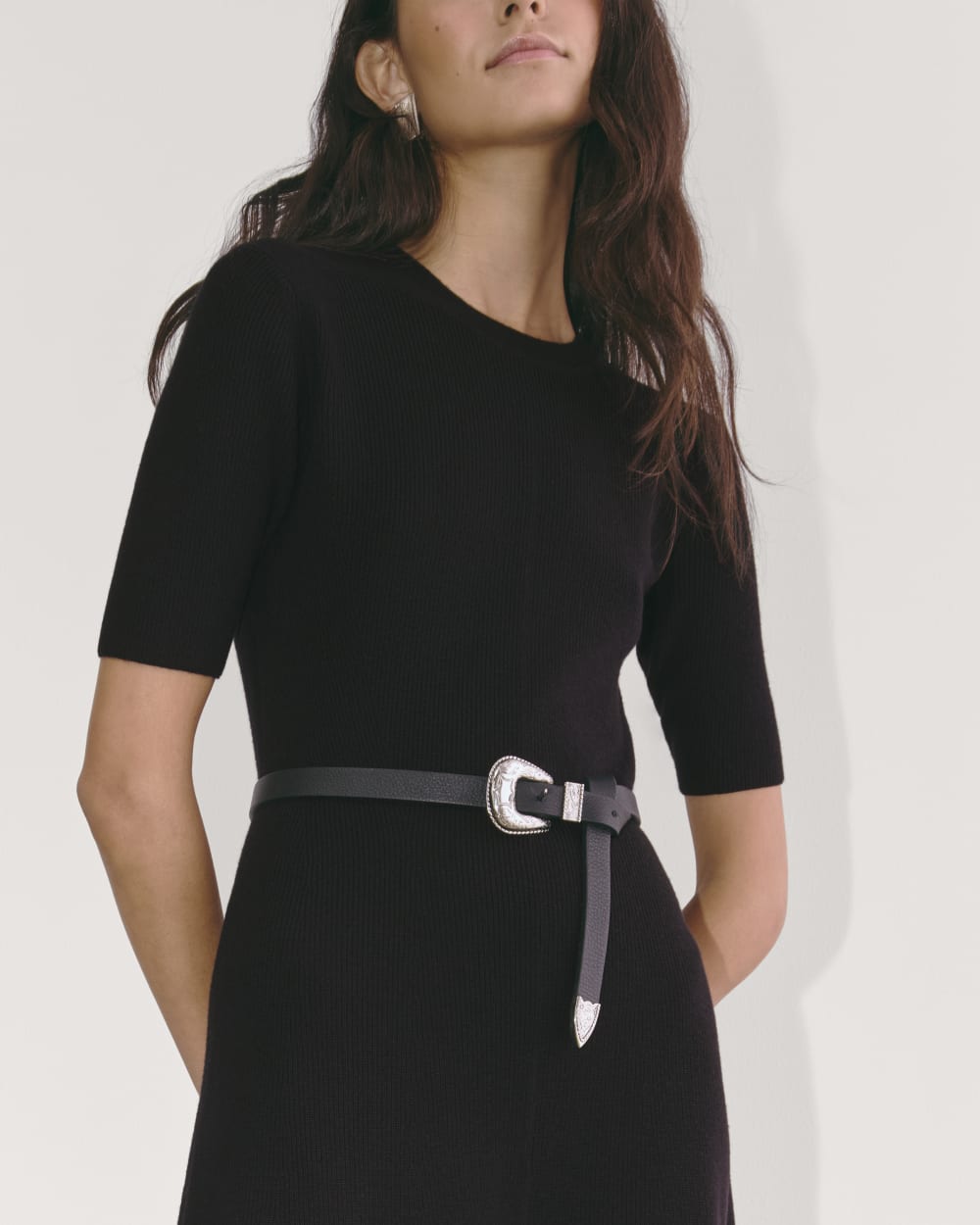 The Ribbed Sweater Dress | Black - Image 4