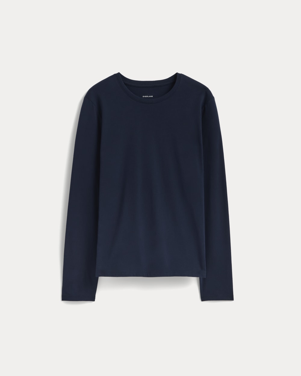 The Slim Long-Sleeve Crew in Essential Cotton | Navy - Image 2