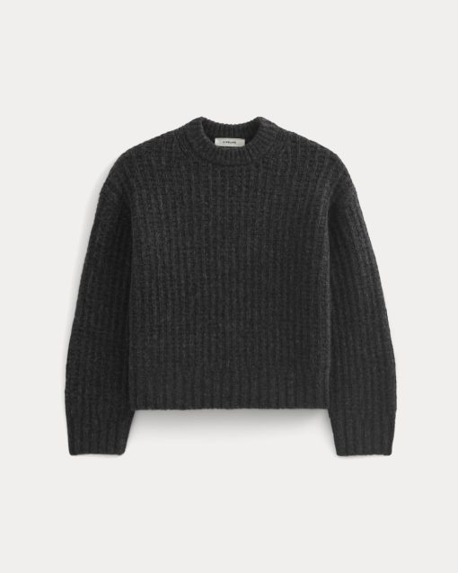 Alternative view of Waffle Sweater in Cloud | Heathered Soot