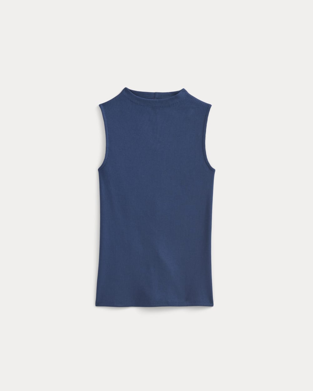 The Luxe Rib Funnel-Neck Tank | Estate Blue - Image 2