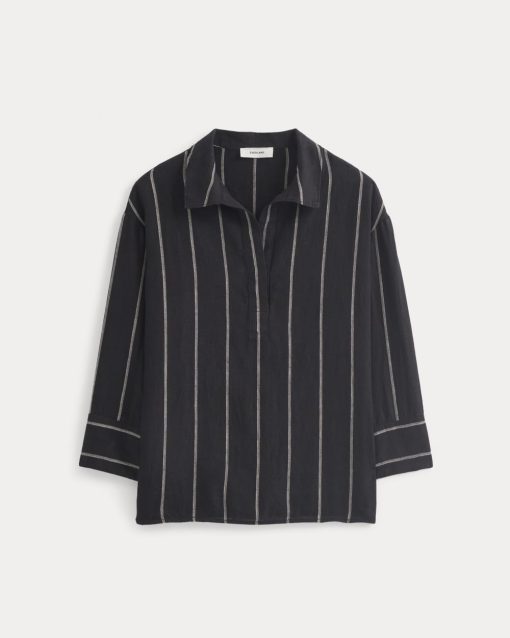 Alternative view of Popover Shirt in Linen | Black