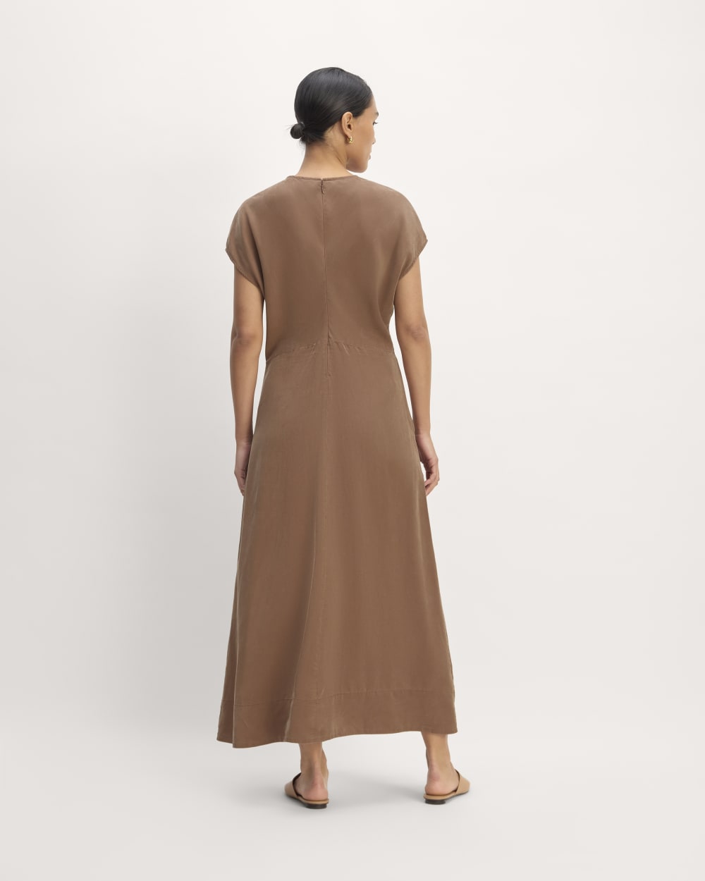 The TENCEL™ Short-Sleeve Midi Dress | Carob Brown - Image 6