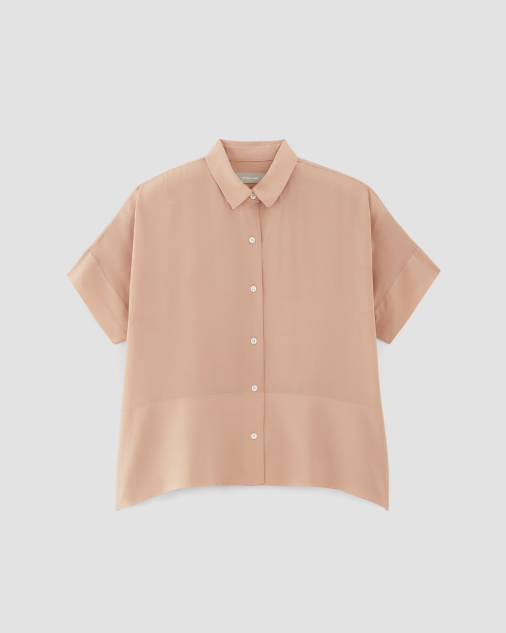 The Boxy Shirt in Washable Silk | Blush Pink - Image 2