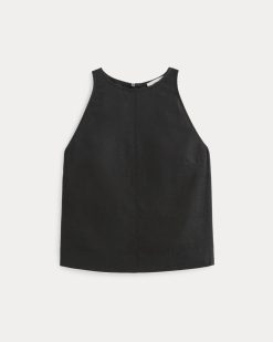 Alternative view of The Linen High-Neck Tank | Black