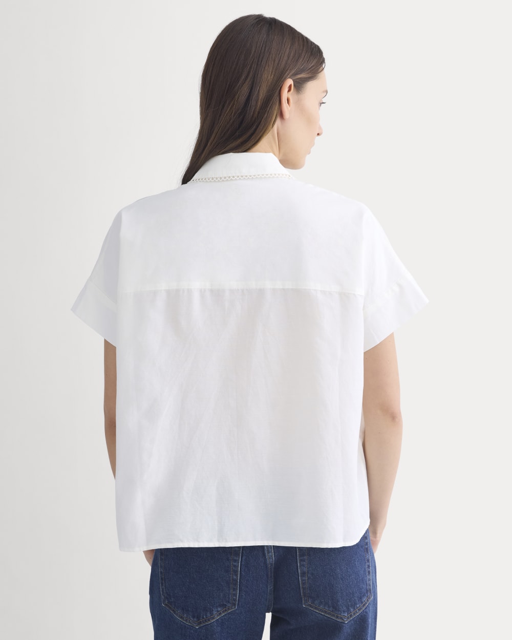 Scalloped-Collar Square Shirt | Bone - Image 5