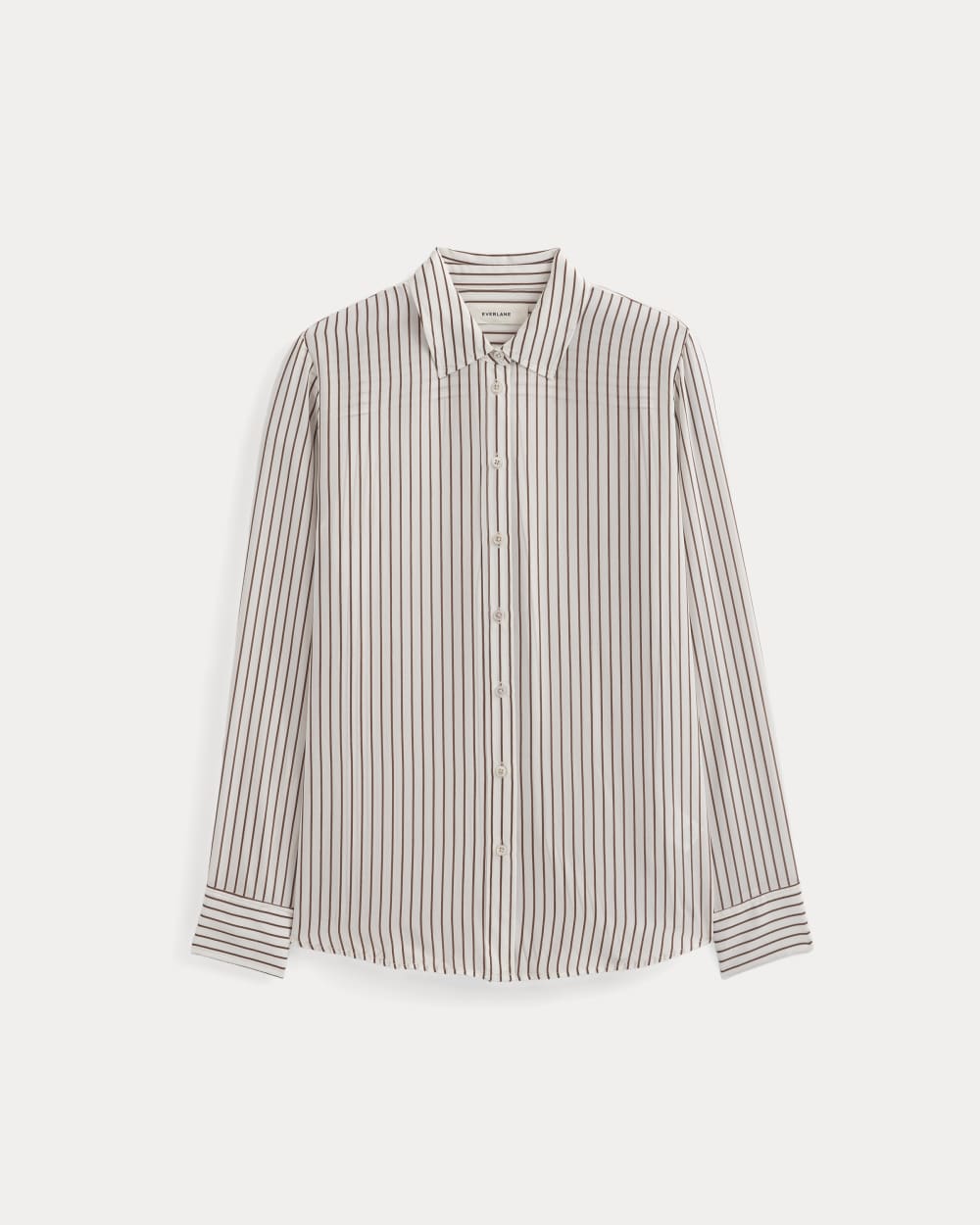 The Must-Have Shirt in Washable Silk | Bone / Toffee Stripe - Image 2