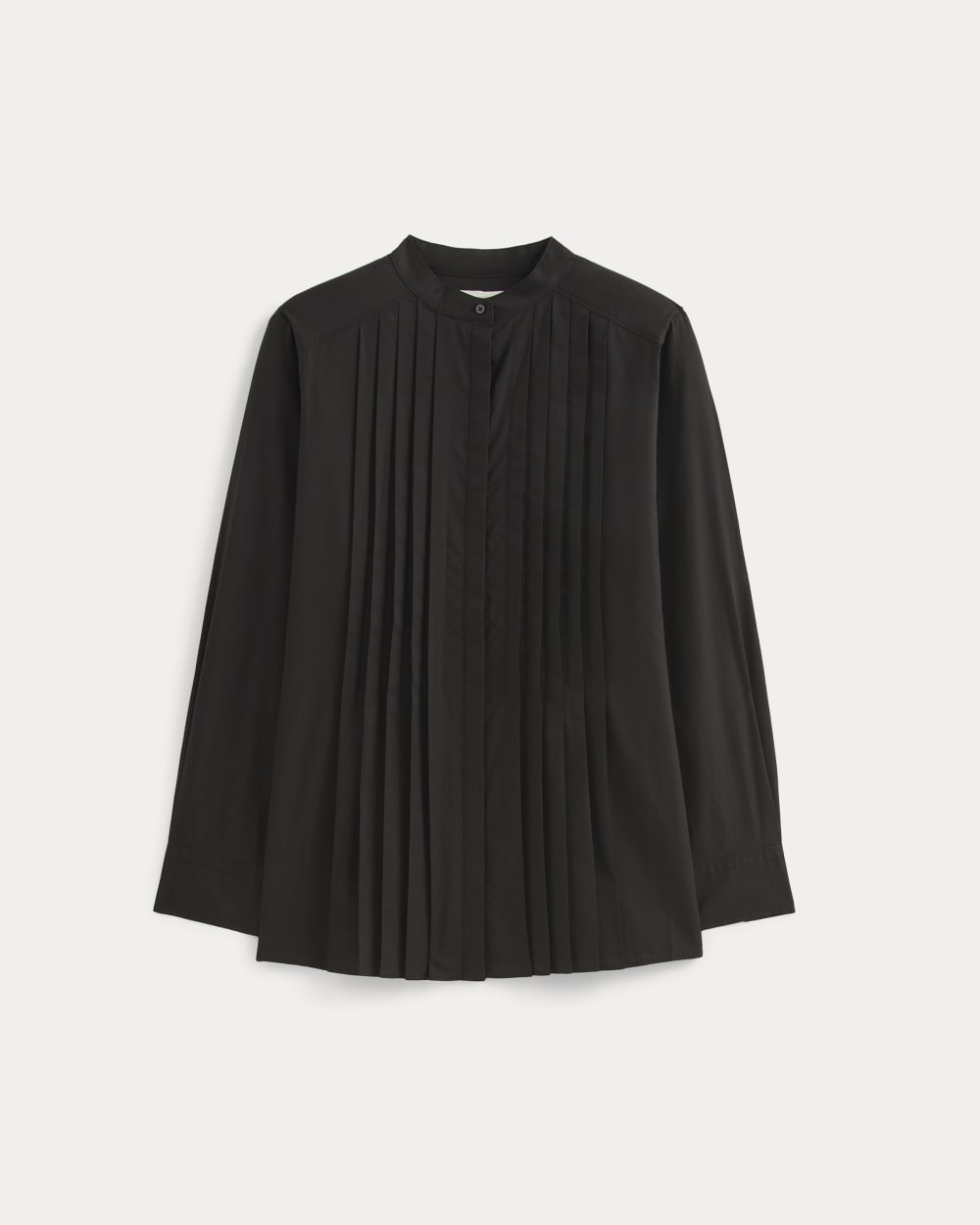 The Pleated Shirt in Silky Cotton | Black - Image 2
