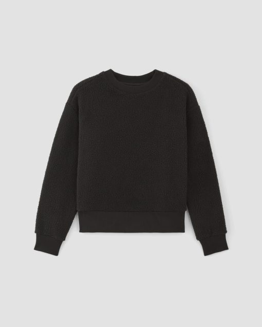 Alternative view of The ReNew Fleece Oversized Crew | Black