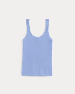 Alternative view of The Light Ribbed Cami in Ultrasoft Merino | Open Air Blue