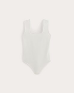 Alternative view of The Form Square-Neck Bodysuit | White