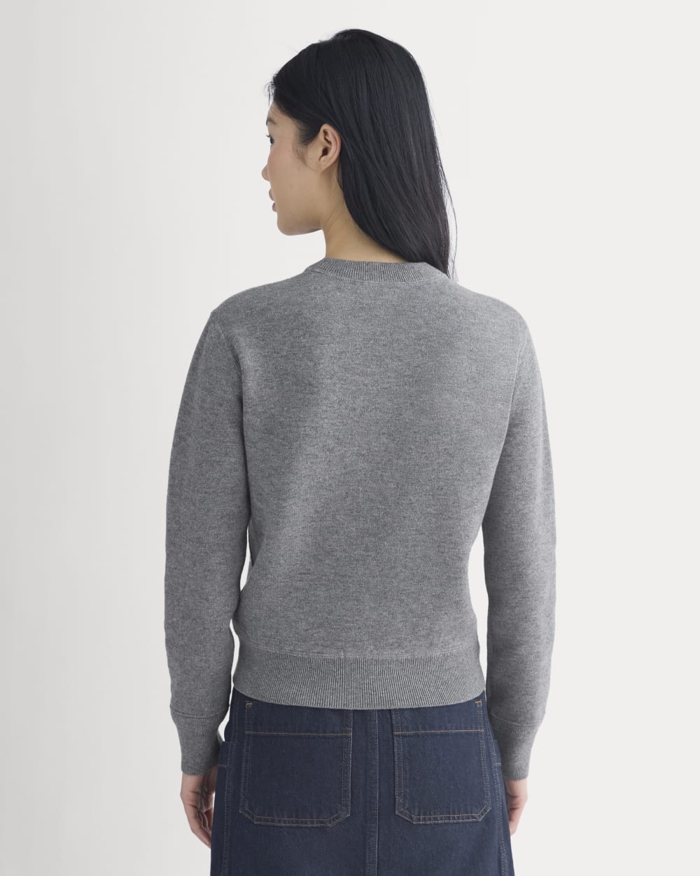 Double Knit Crew in Cotton Merino | Mid Grey/Graphite - Image 5