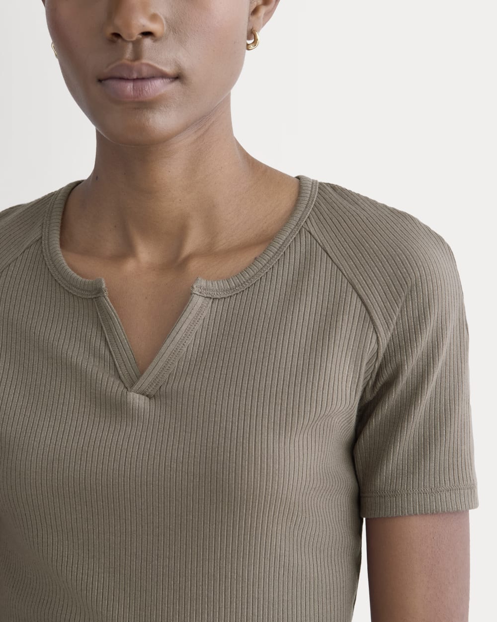 The Shimmy V-Neck Top | Taupe - Image 4