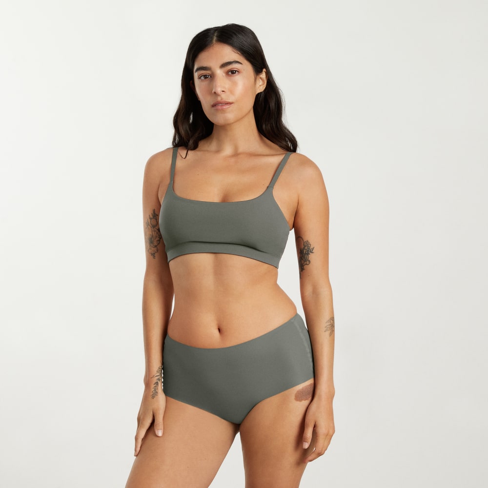 The Invisible Square-Neck Bralette | Pewter Green - Image 4