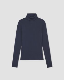 Alternative view of The Luxe Rib Turtleneck | Navy